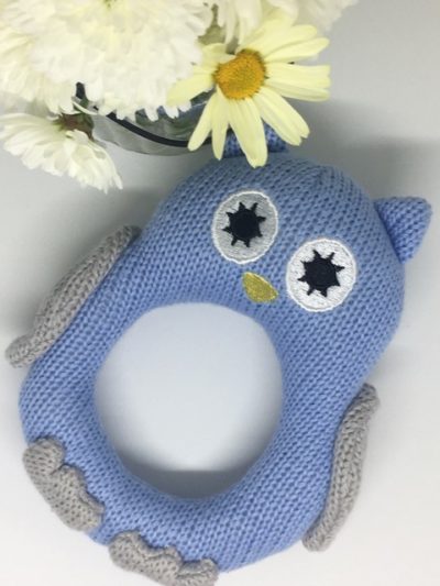 Knitted-Owl-Rattle-Blue